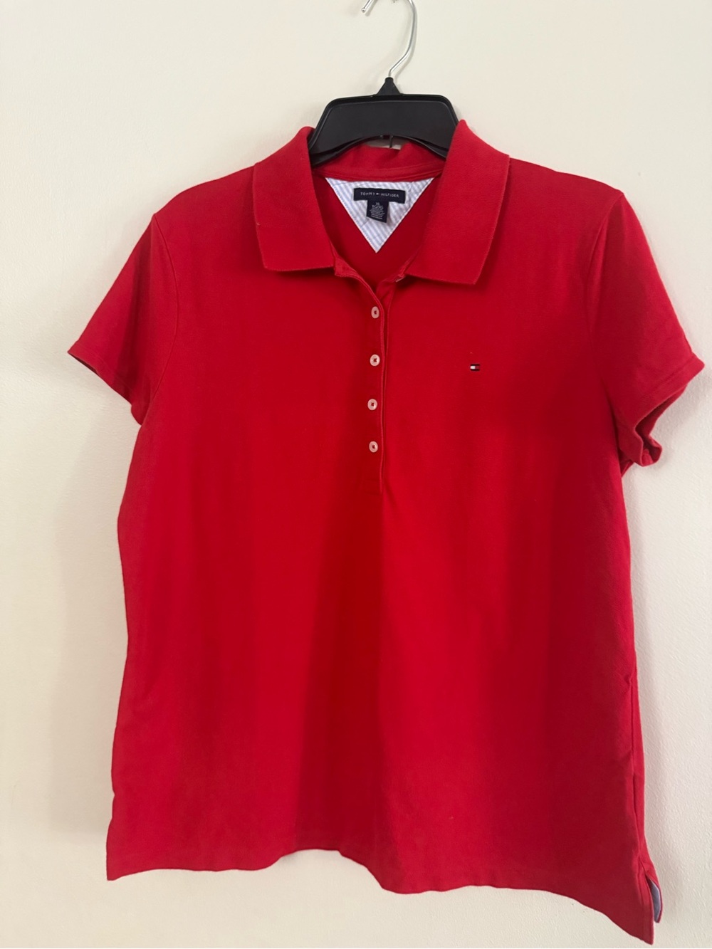 Tommy Hilfiger Red Short-Sleeve Polo Shirt